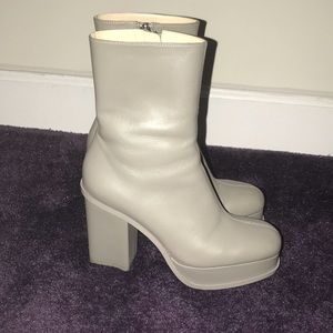 Gray Platform Boots